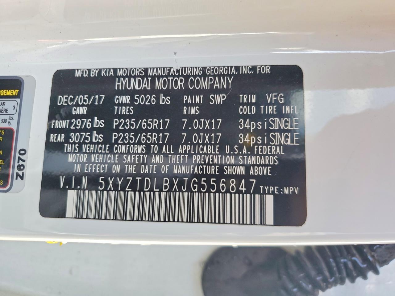 2018 HYUNDAI SANTA FE SPORT 2.4L photo 40