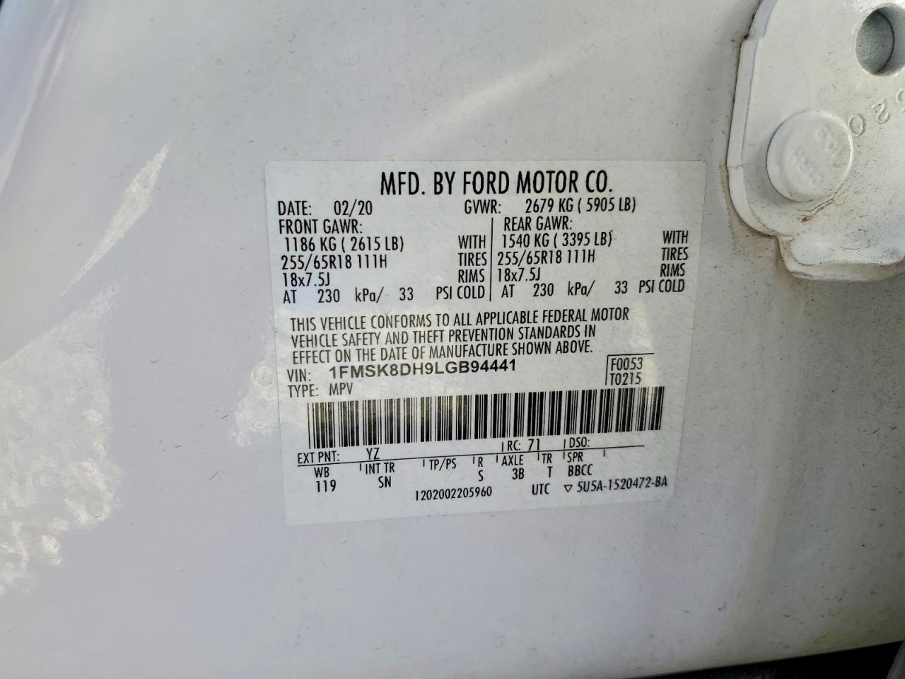 2020 FORD EXPLORER XLT photo 25