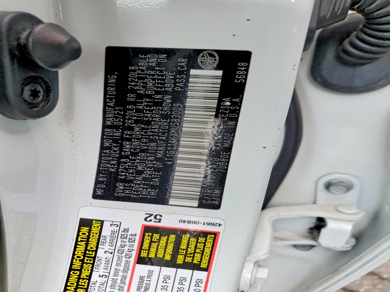 2021 TOYOTA CAMRY SE photo 37