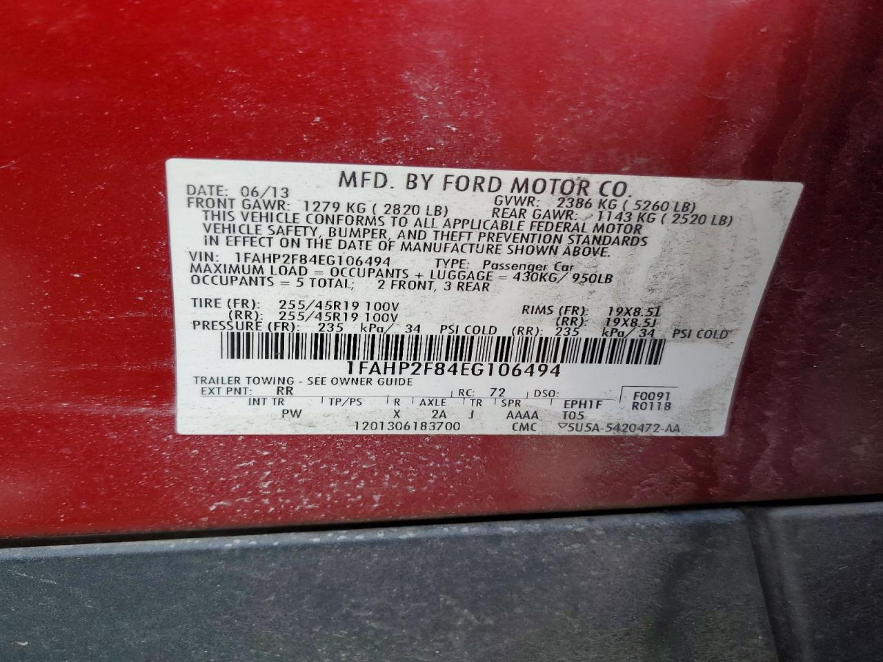 2014 FORD TAURUS LIMITED photo 23