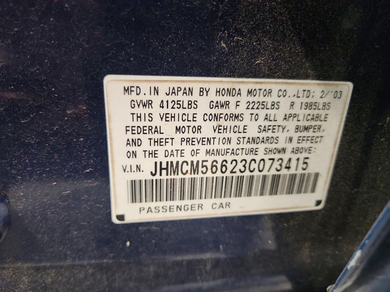 2003 HONDA ACCORD EX photo 23