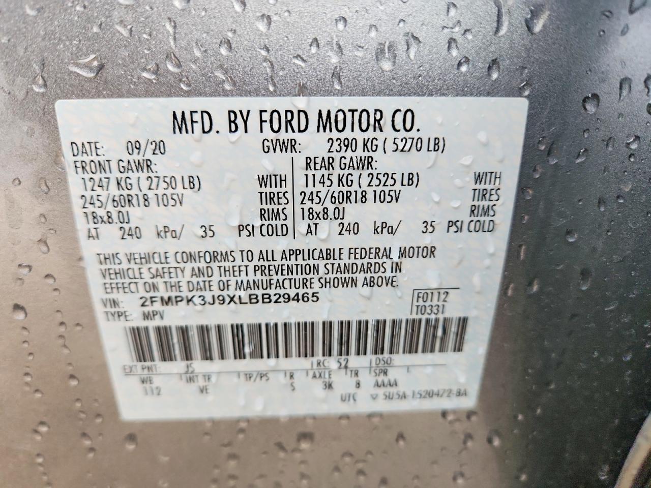 2020 FORD EDGE SEL photo 37