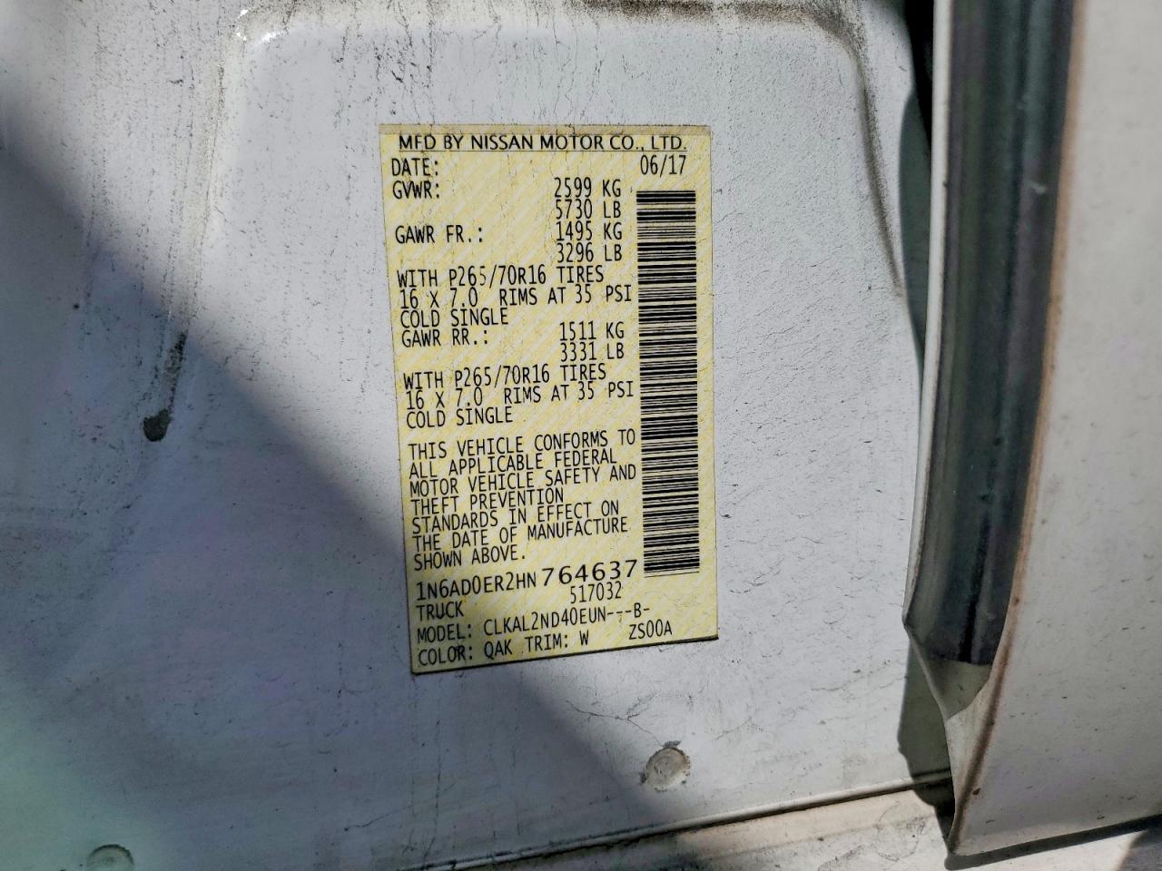 2017 NISSAN FRONTIER SV photo 23