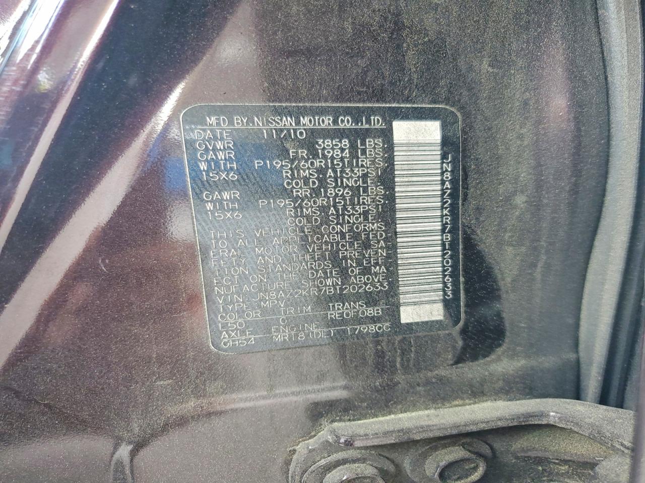 2011 NISSAN CUBE 1.8 photo 12