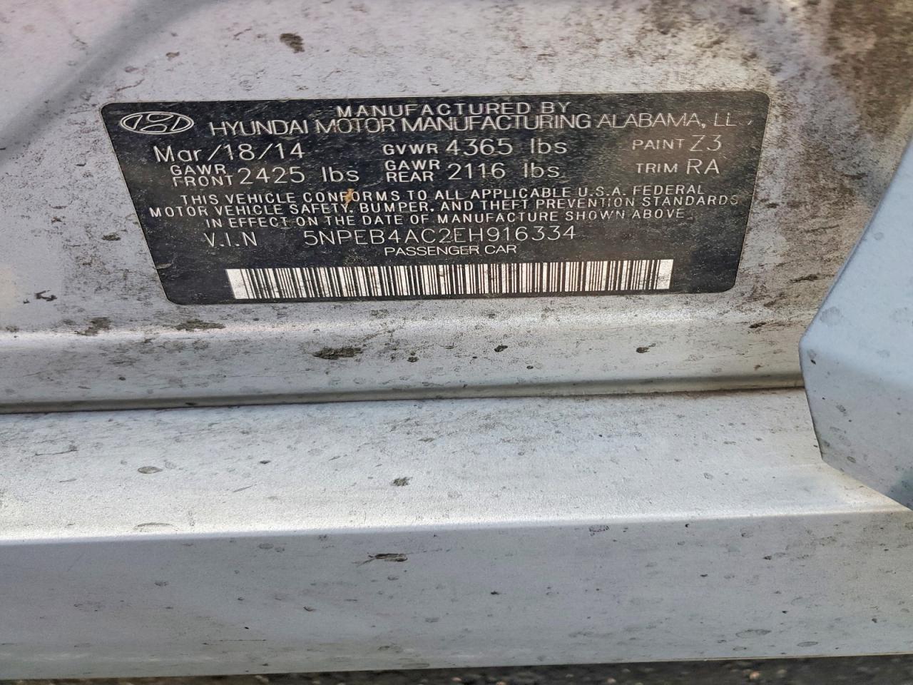 2014 HYUNDAI SONATA GLS photo 34