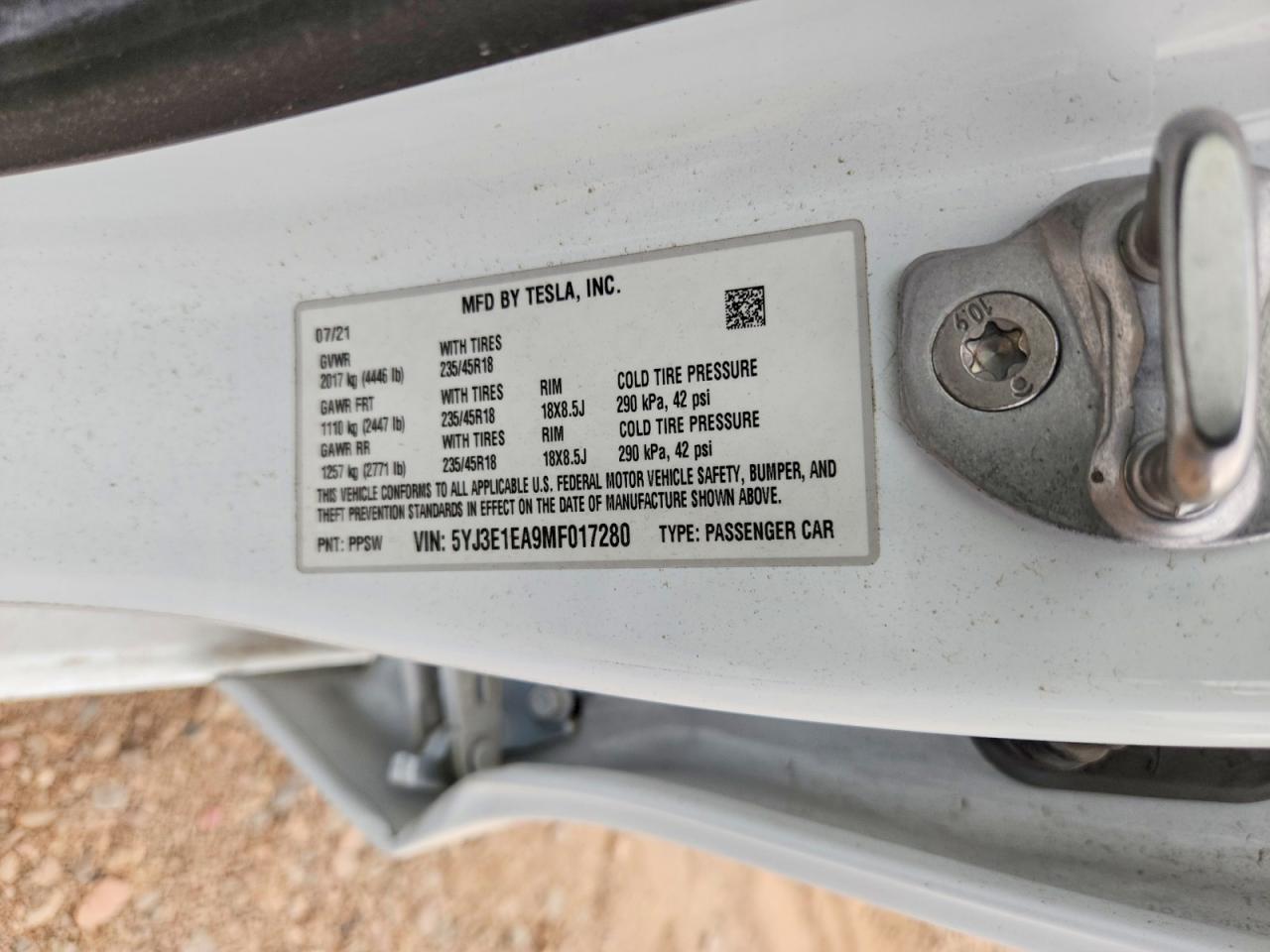 2021 TESLA MODEL 3 photo 12