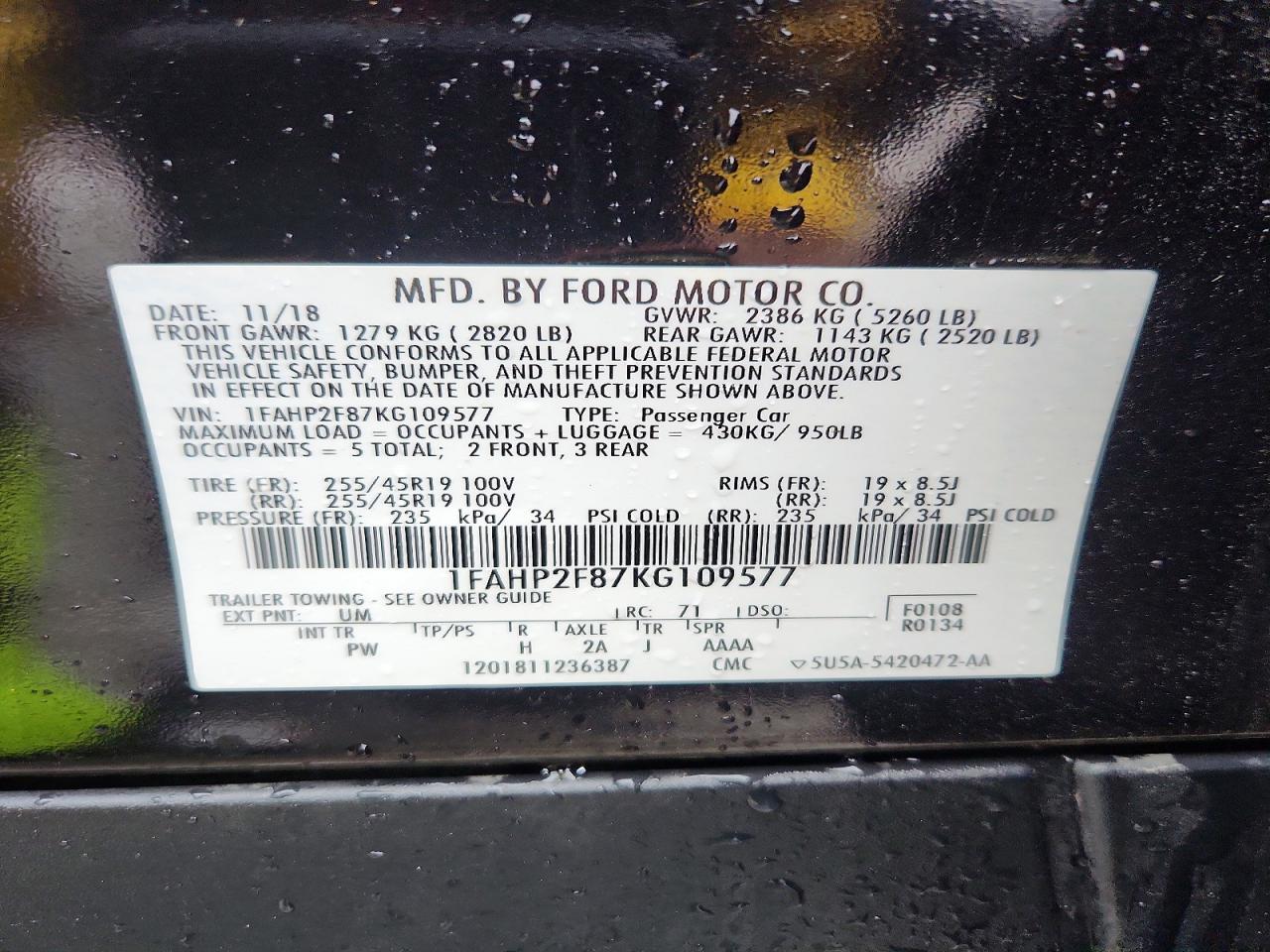 2019 FORD TAURUS LIMITED photo 23