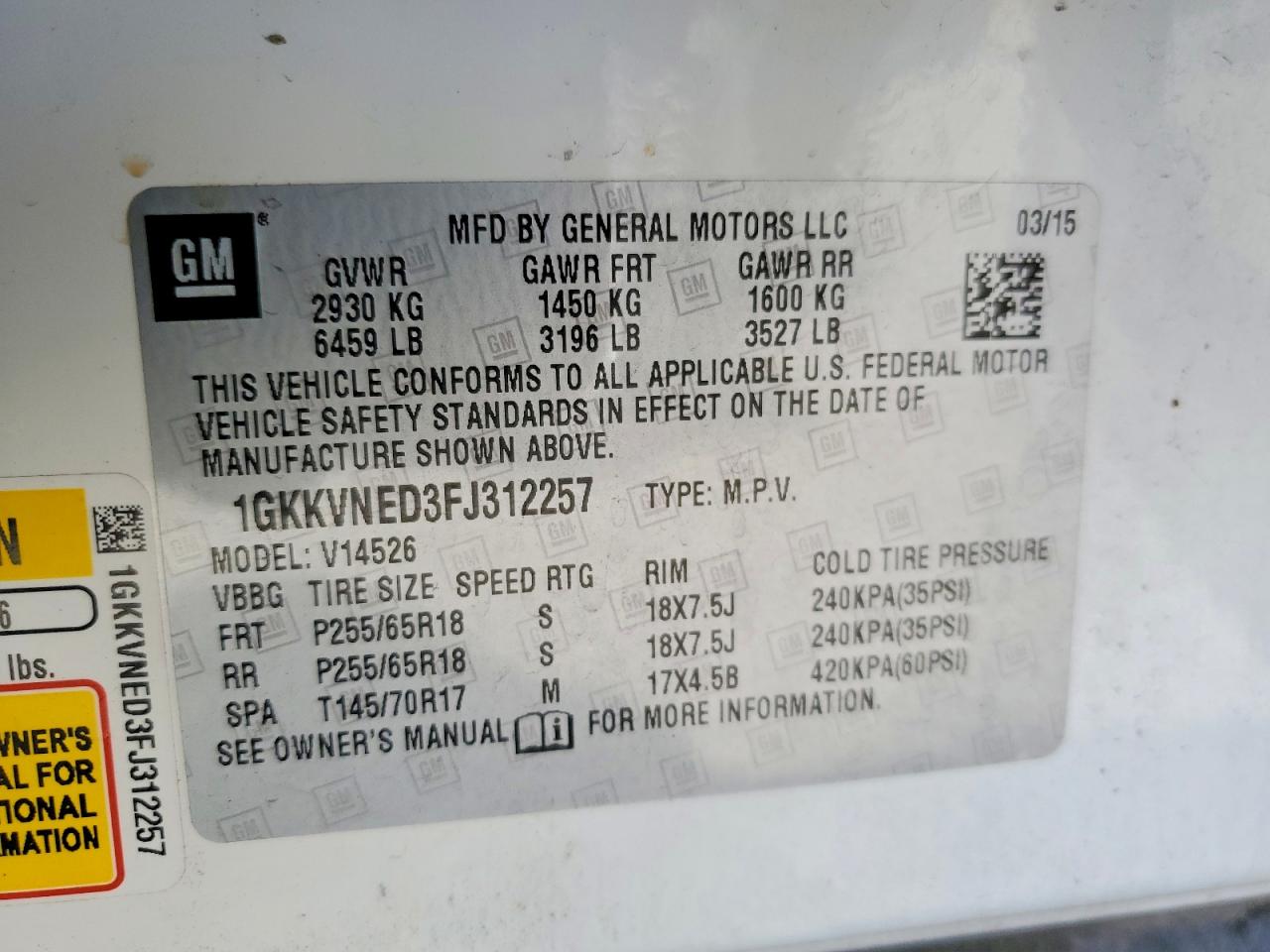 2015 GMC ACADIA SLE photo 37