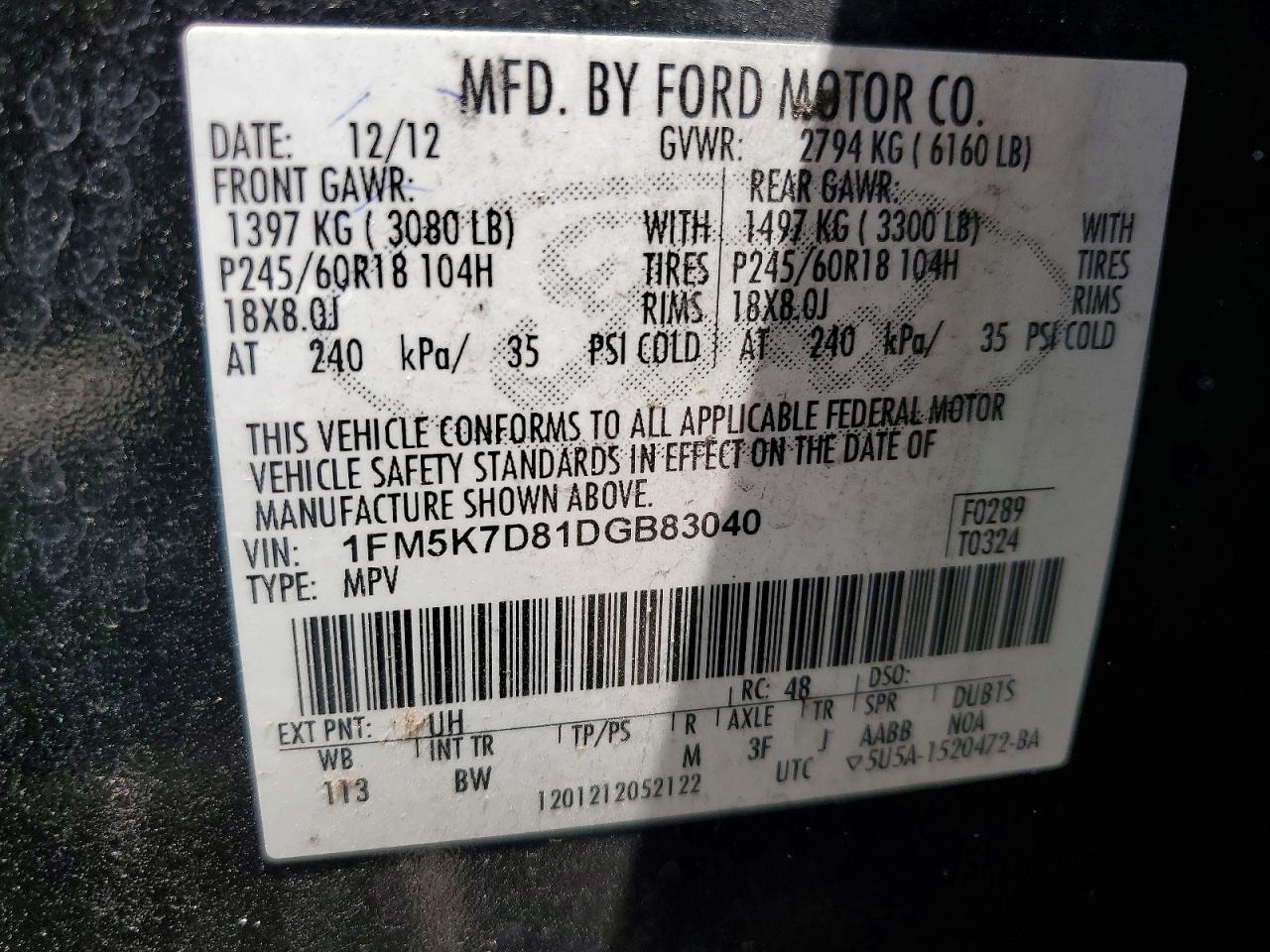 2013 FORD EXPLORER XLT photo 40