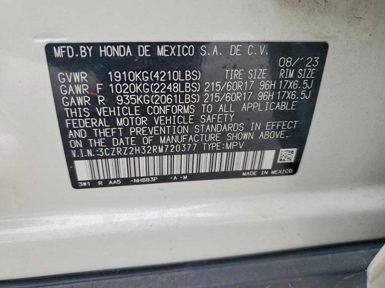 2024 HONDA HR-V LX photo 25