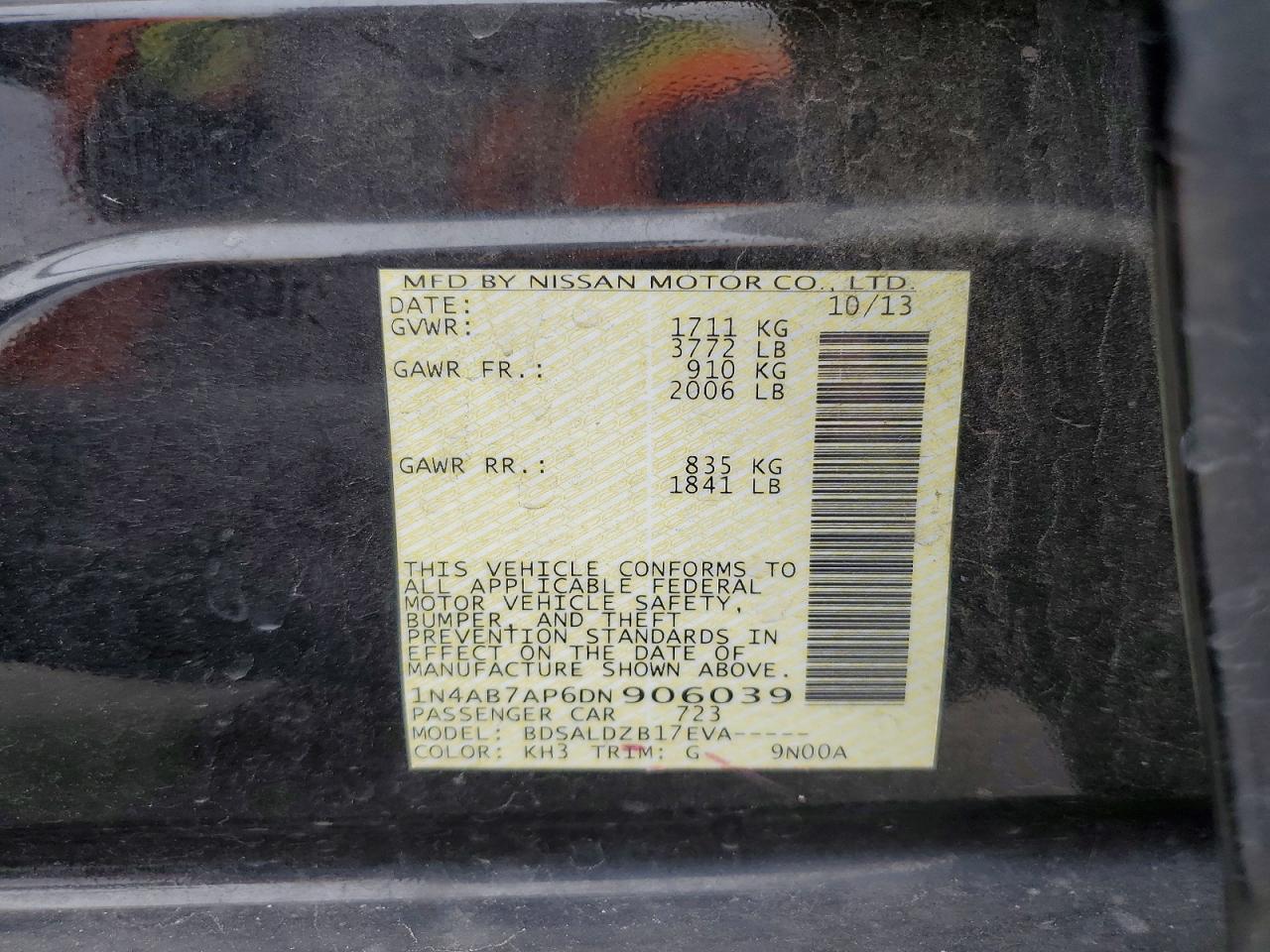 2013 NISSAN SENTRA S photo 13