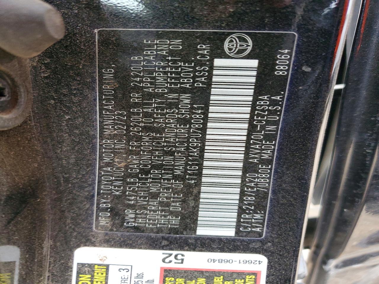 2023 TOYOTA CAMRY photo 12