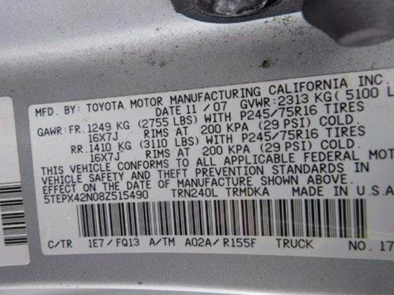 2008 TOYOTA TACOMA BASE photo 23