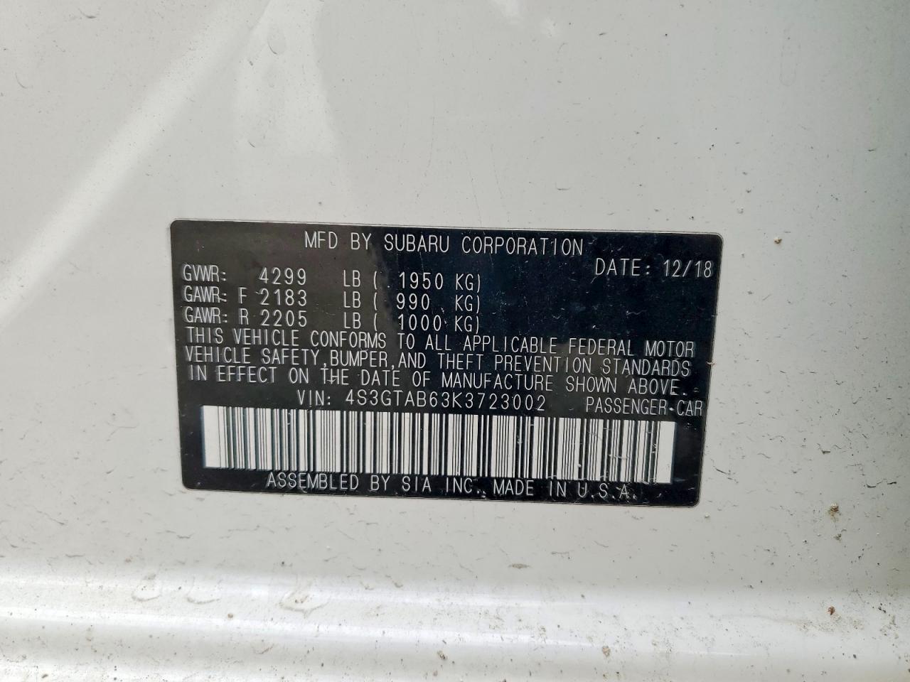 2019 SUBARU IMPREZA photo 23
