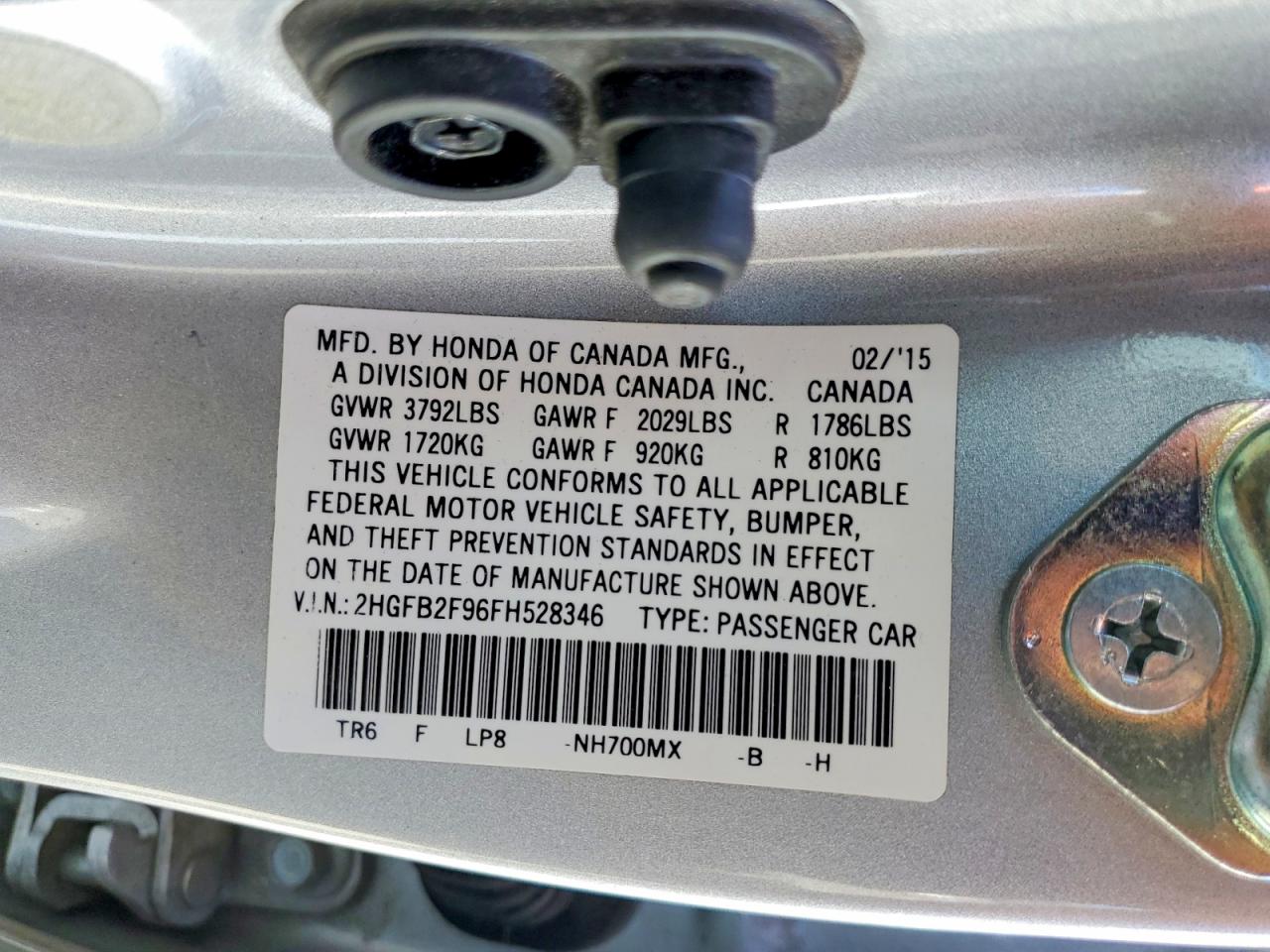 2015 HONDA CIVIC EXL photo 23