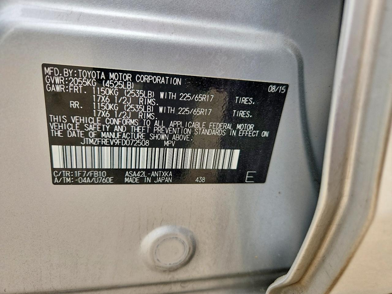 2015 TOYOTA RAV4 LE photo 23