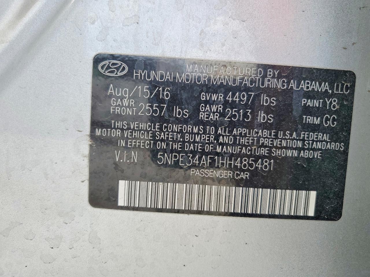 2017 HYUNDAI SONATA SPORT photo 23
