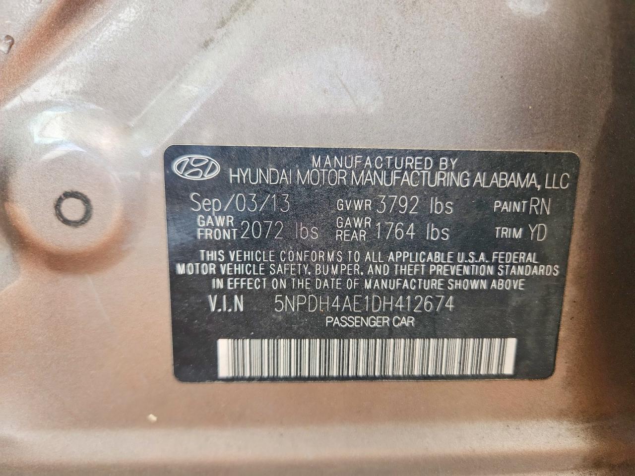 2013 HYUNDAI ELANTRA GLS photo 23