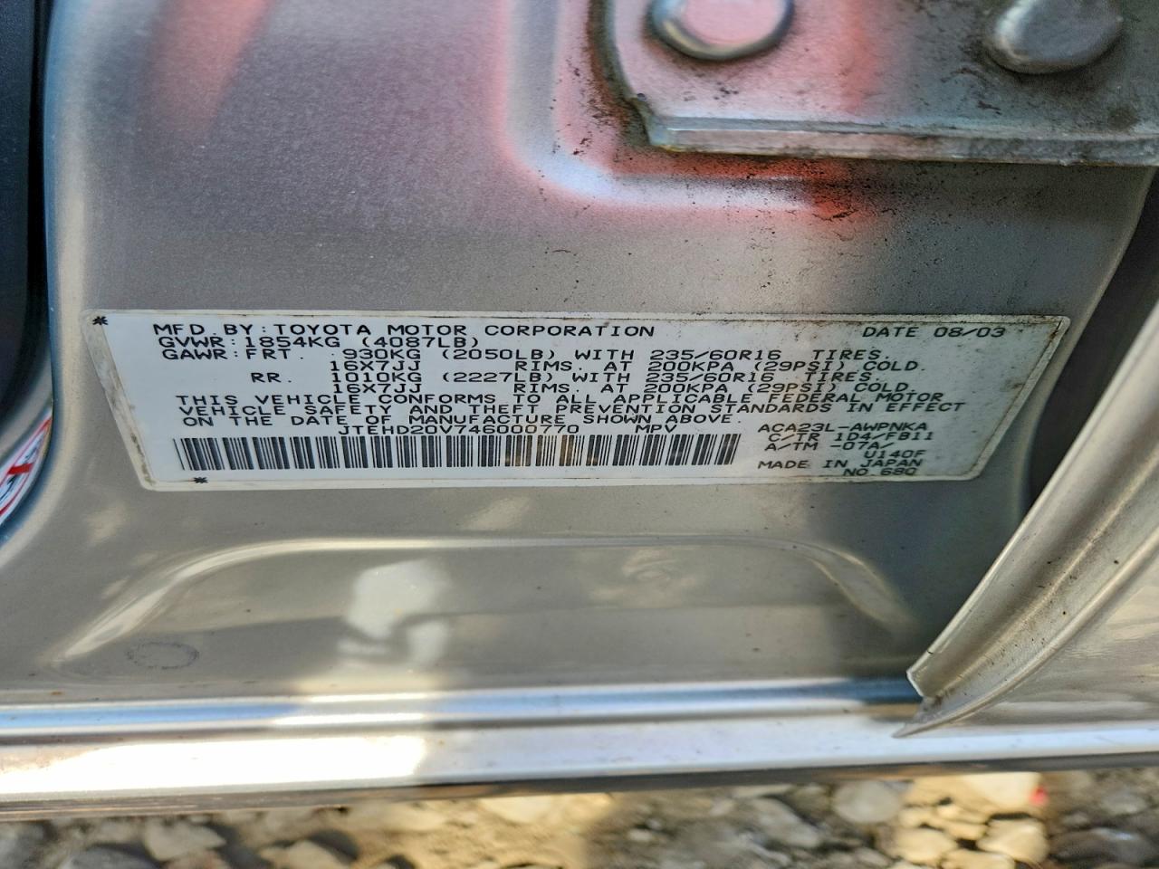 2004 TOYOTA RAV4 BASE photo 25