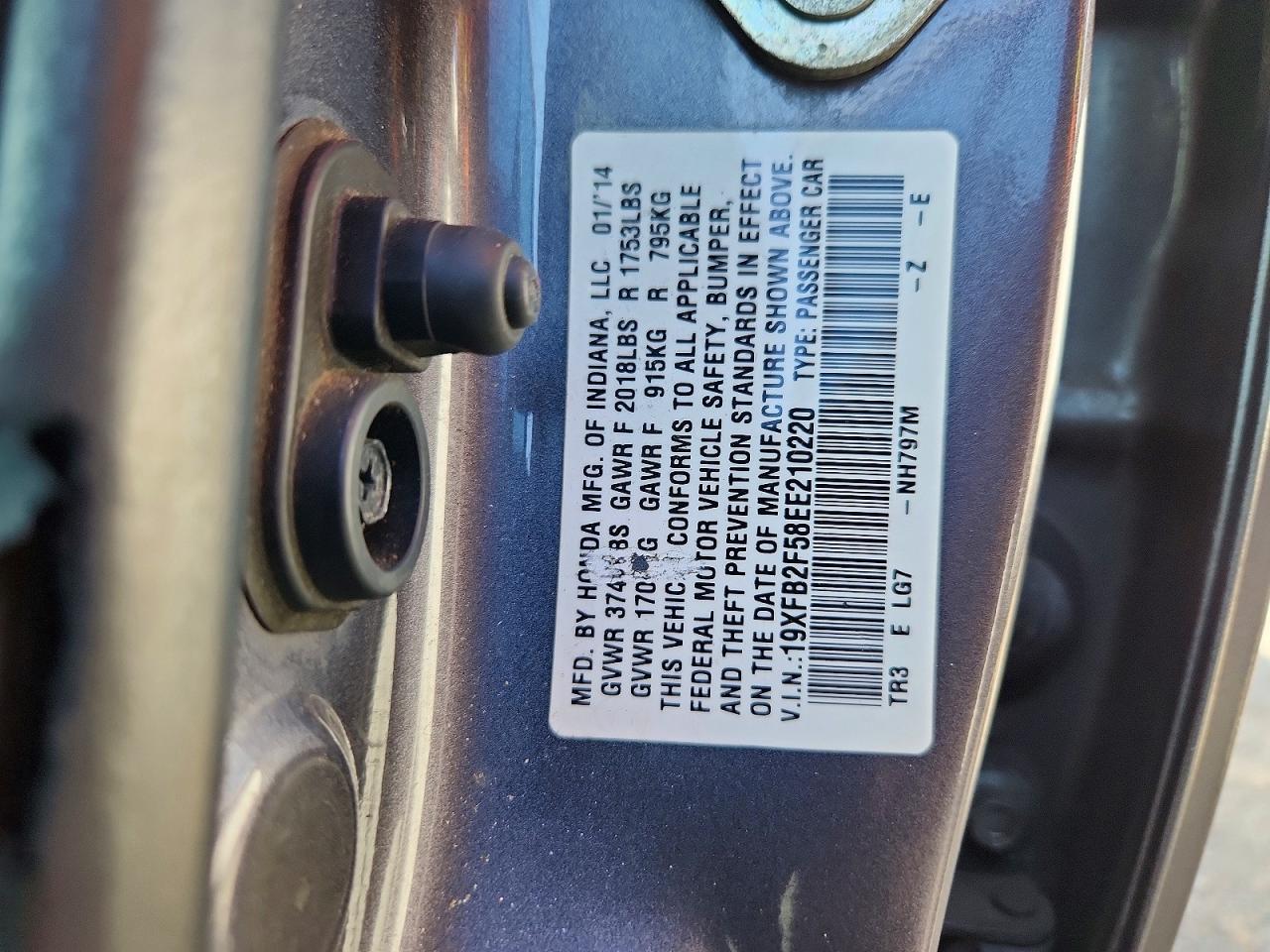2014 HONDA CIVIC LX photo 23