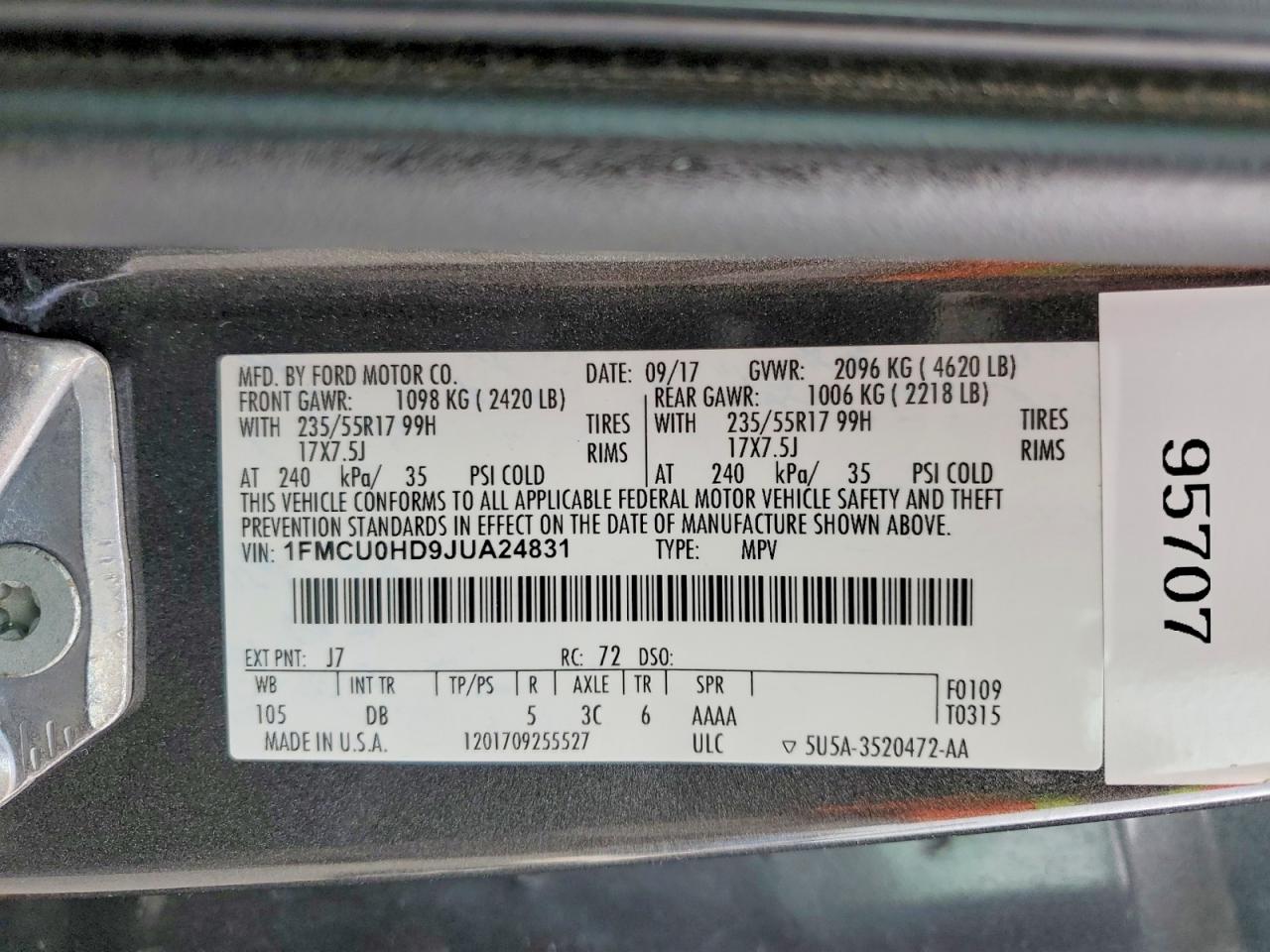 2018 FORD ESCAPE SEL photo 25