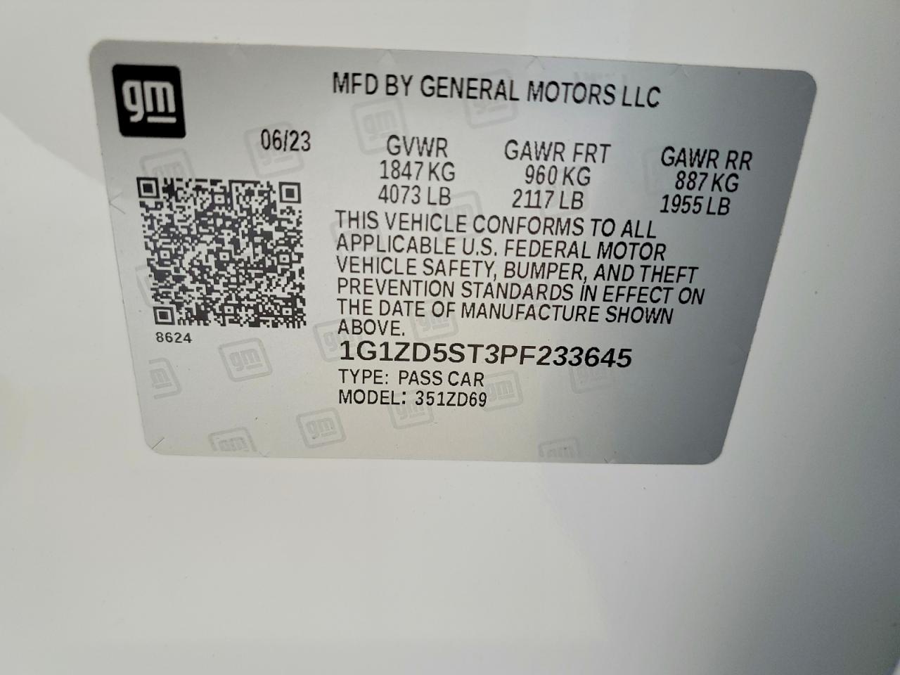 2023 CHEVROLET MALIBU LT photo 12