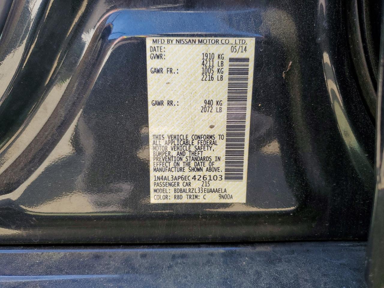 2014 NISSAN ALTIMA 2.5 S photo 34