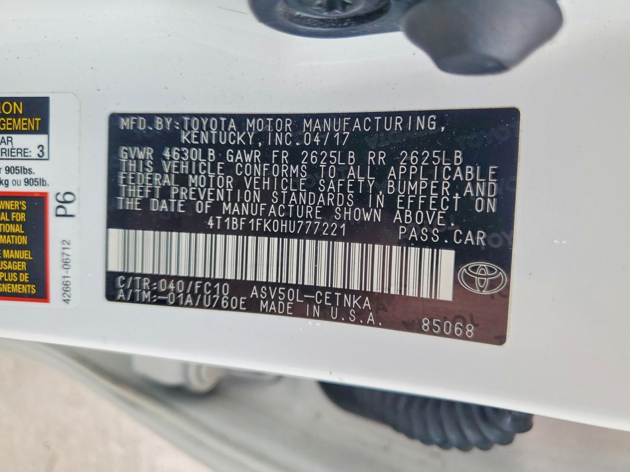 2017 TOYOTA CAMRY LE photo 23