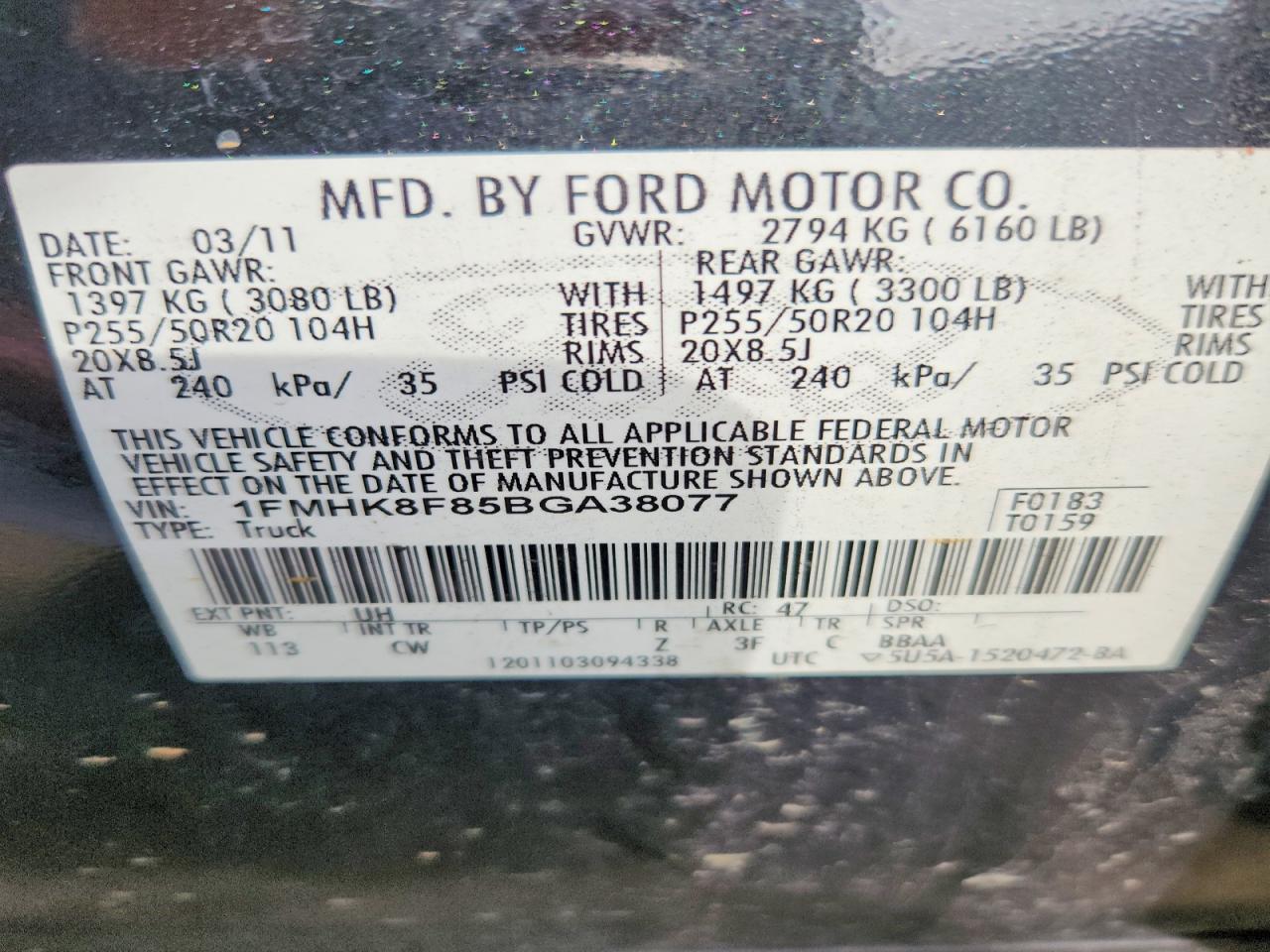 2011 FORD EXPLORER LIMITED photo 25