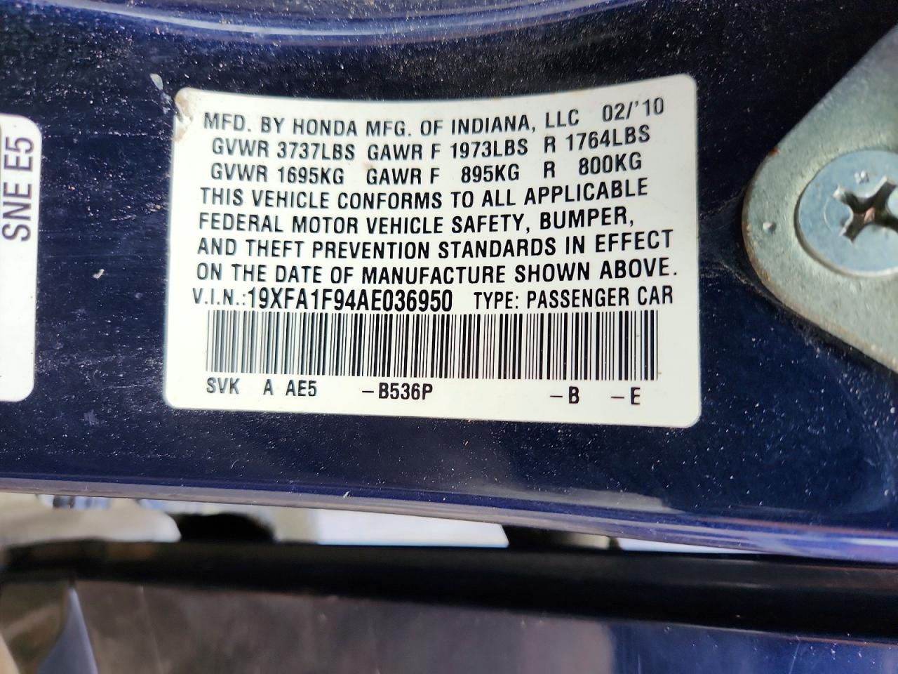 2010 HONDA CIVIC EXL photo 25