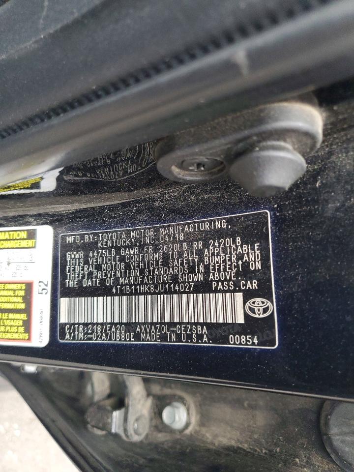 2018 TOYOTA CAMRY SE photo 12