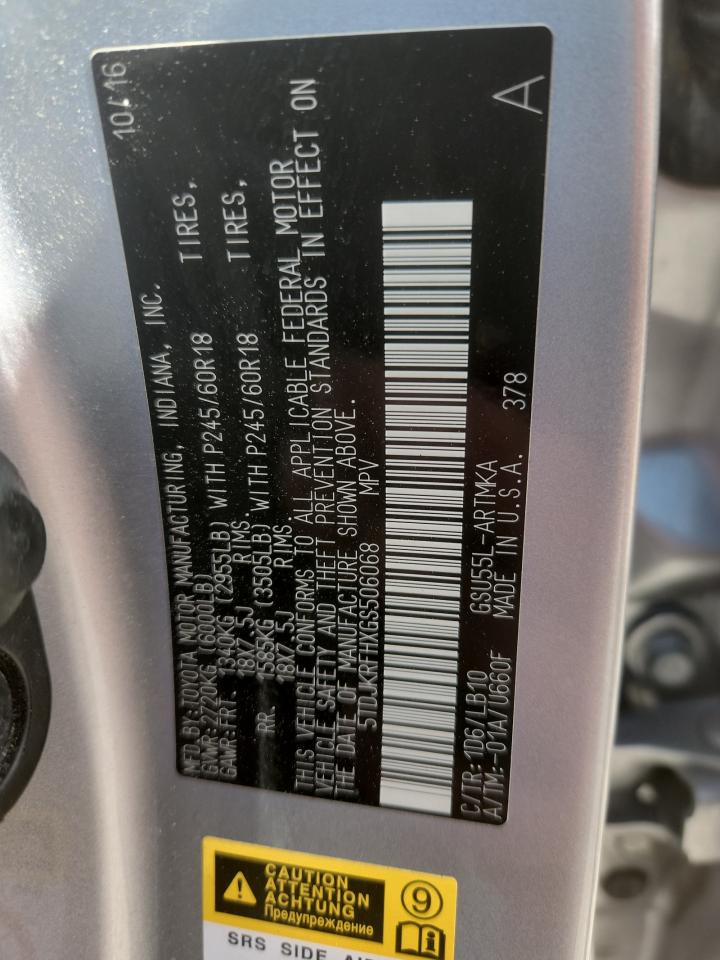 2016 TOYOTA HIGHLANDER XLE photo 27