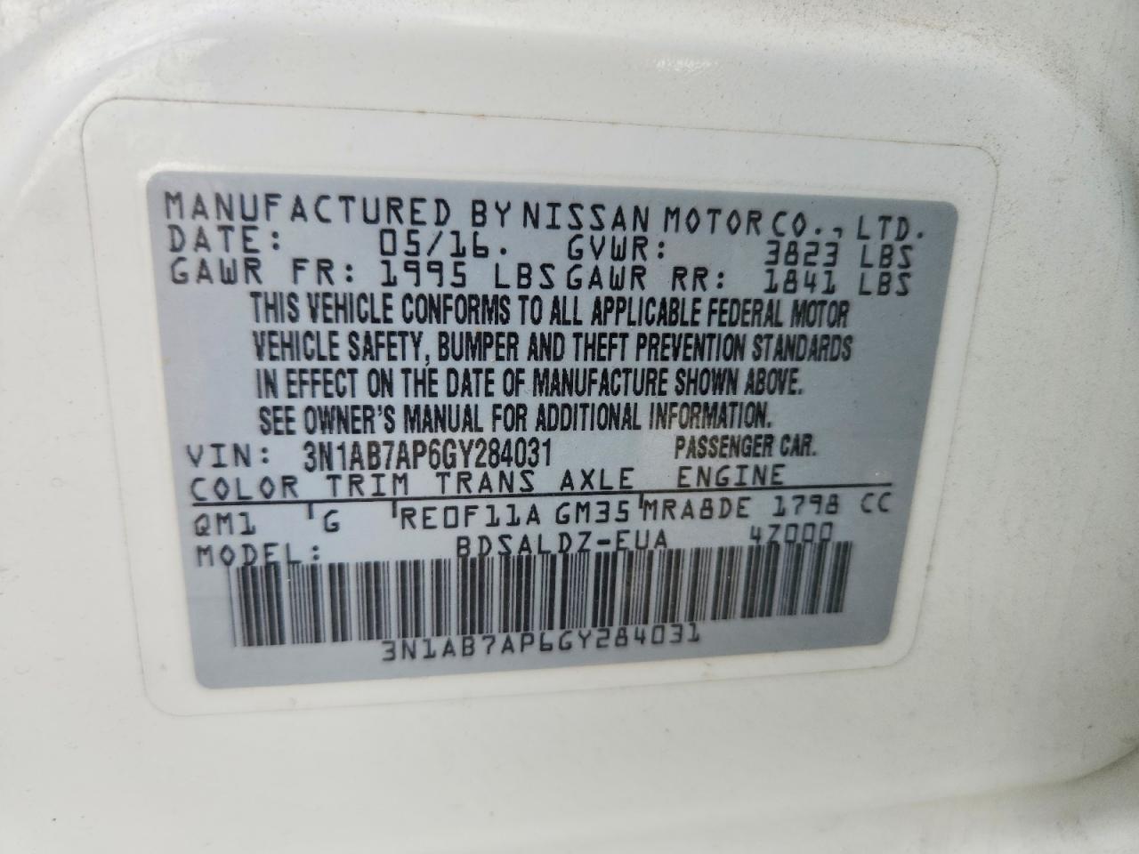 2016 NISSAN SENTRA SV photo 34