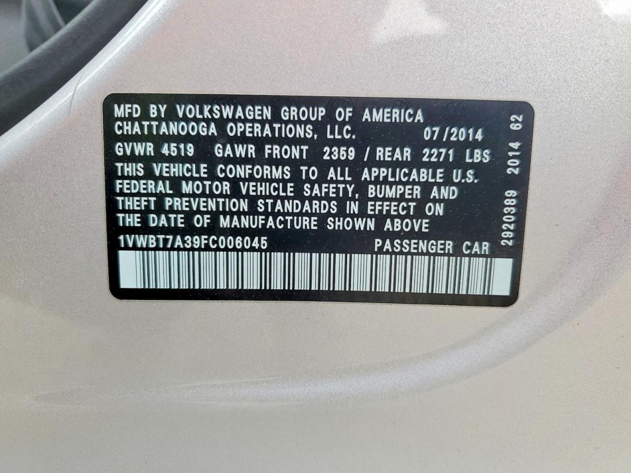 2015 VOLKSWAGEN PASSAT SE photo 25