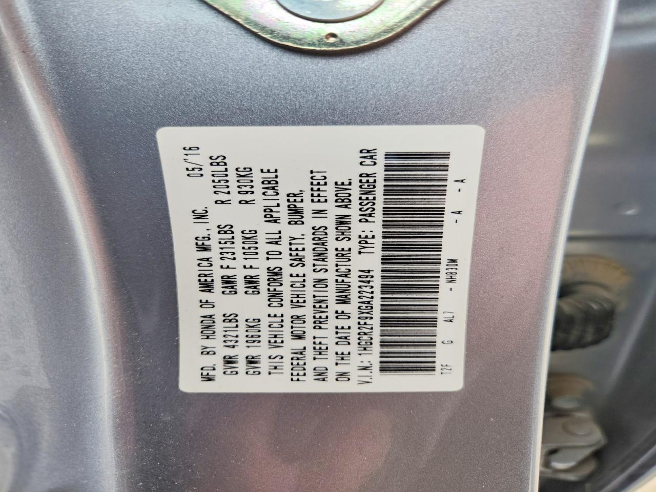 2016 HONDA ACCORD EXL photo 25