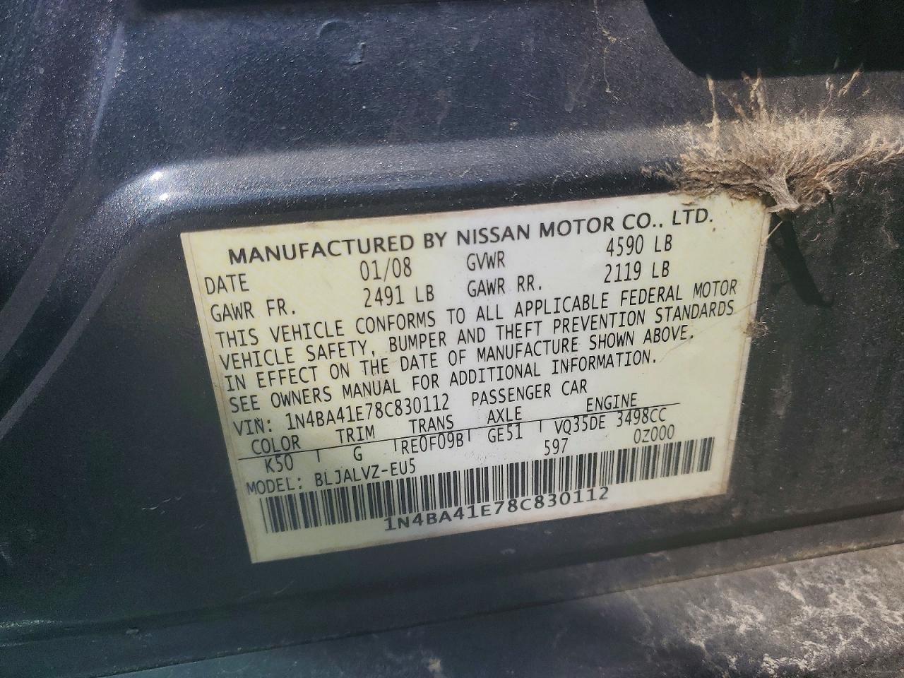 2008 NISSAN MAXIMA 3.5 SE photo 23