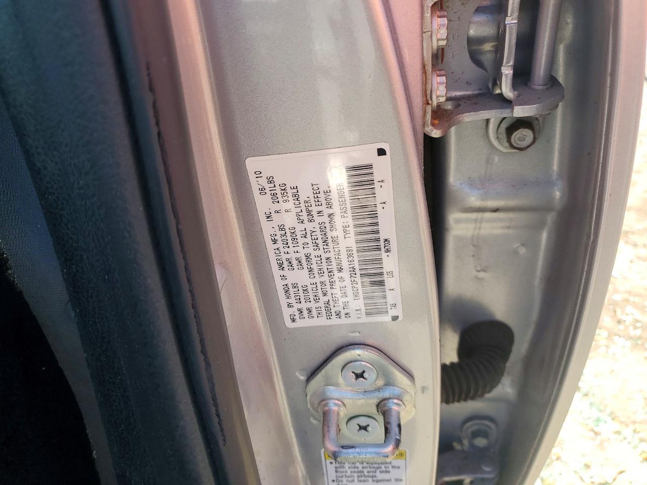 2010 HONDA ACCORD EX photo 34