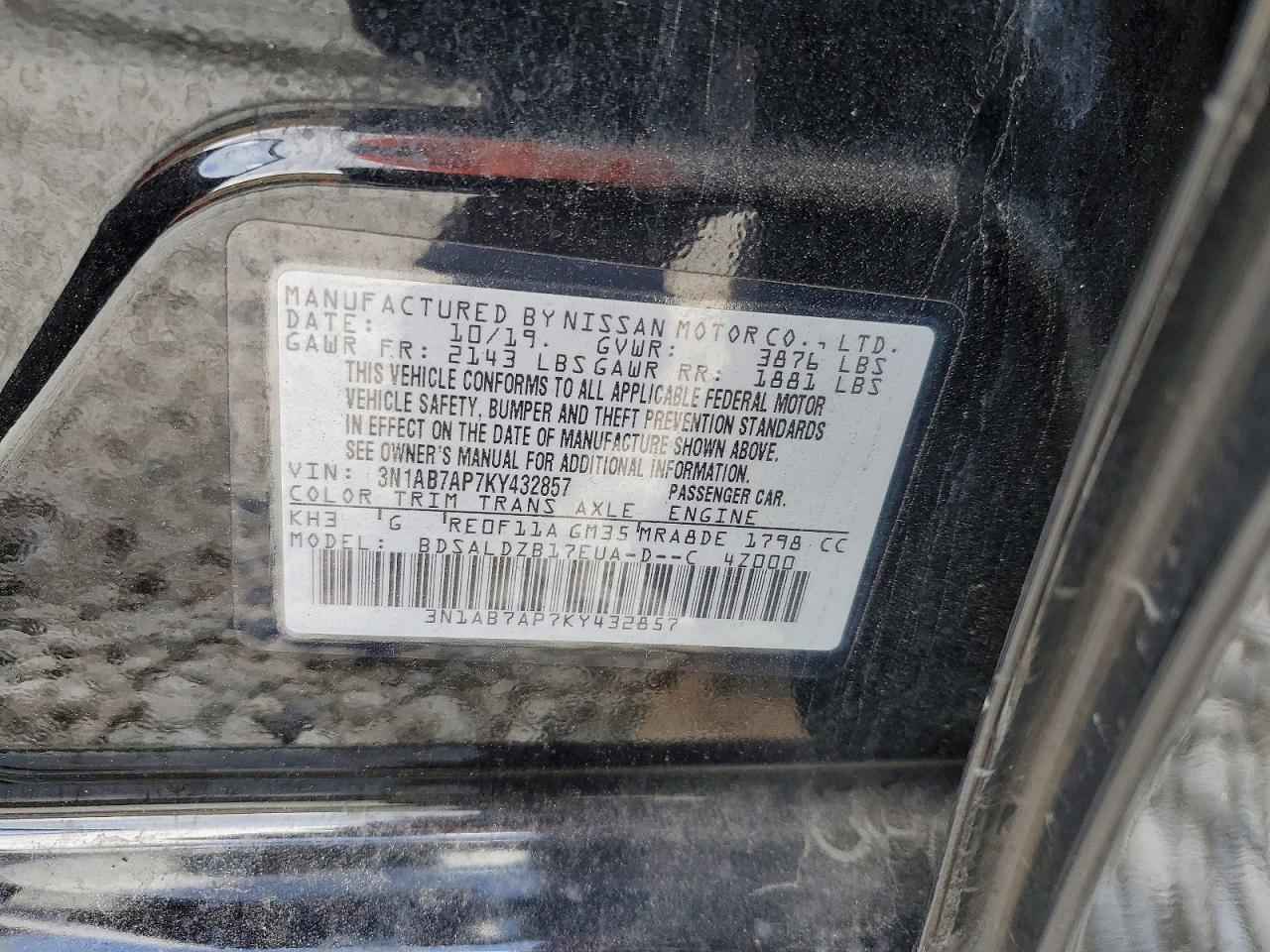 2019 NISSAN SENTRA SV photo 13