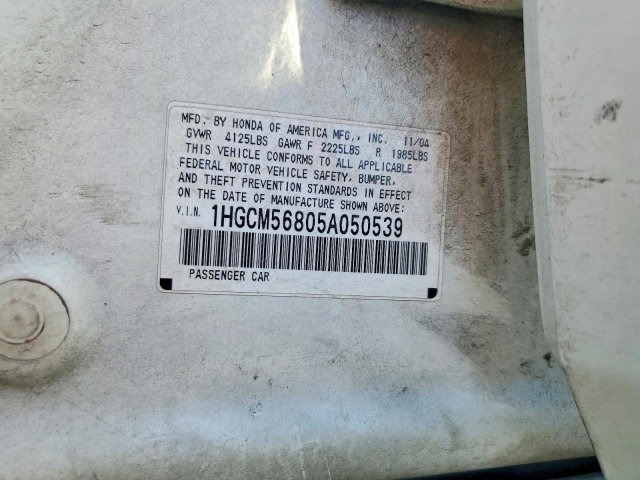2005 HONDA ACCORD EX photo 23