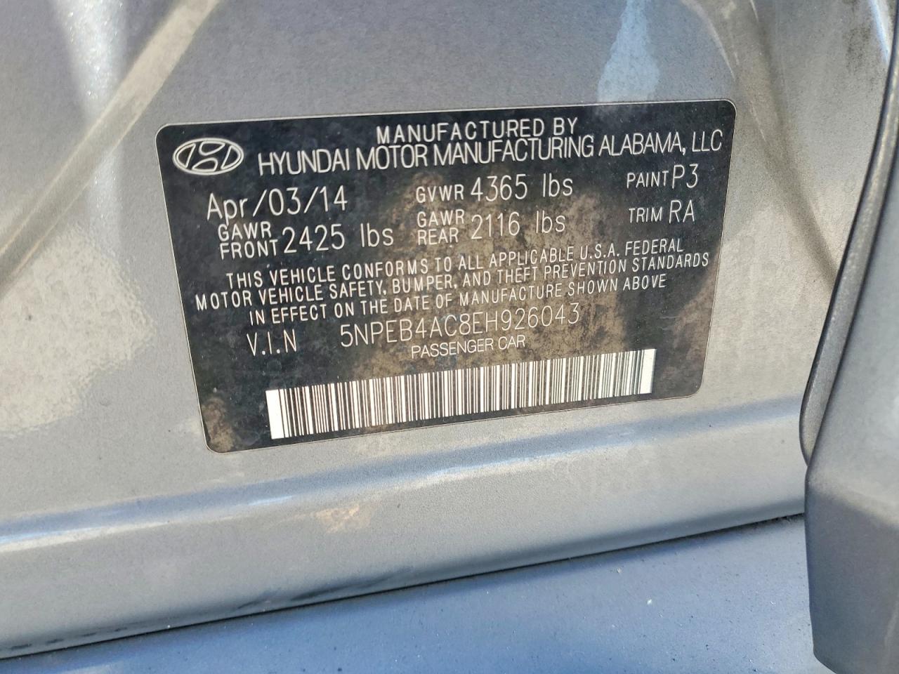 2014 HYUNDAI SONATA GLS photo 23