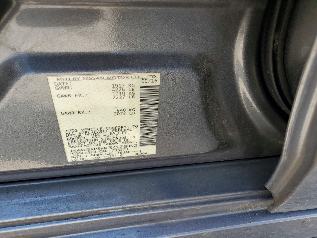 2017 NISSAN ALTIMA 2.5 S photo 34