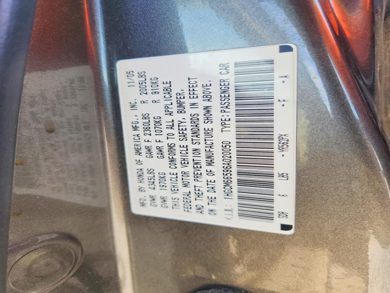 2006 HONDA ACCORD EX photo 34