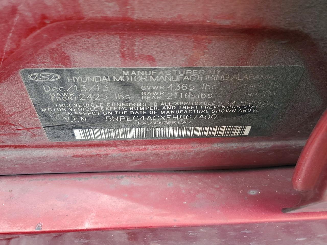 2014 HYUNDAI SONATA SE photo 25
