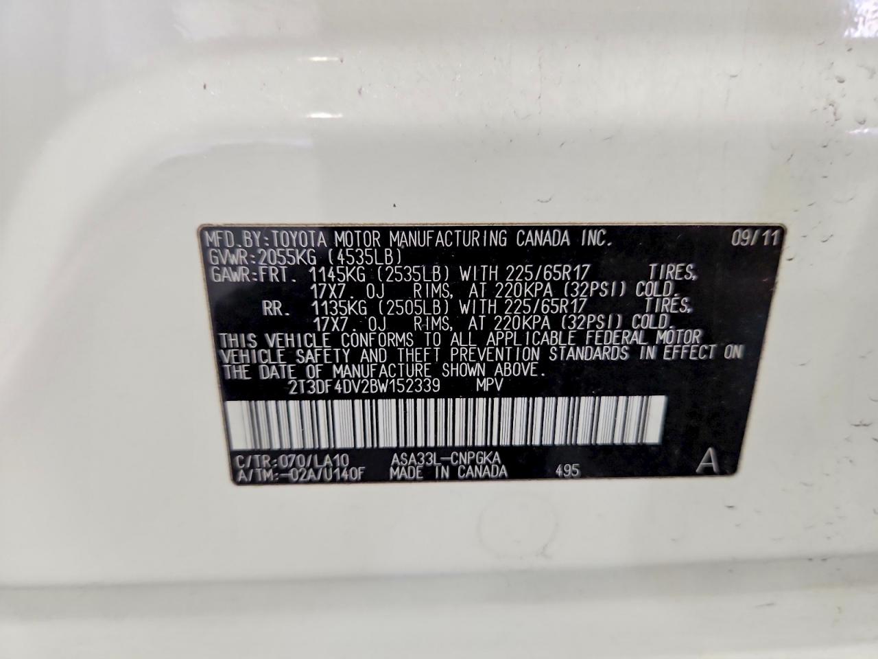 2011 TOYOTA RAV4 LIMITED photo 25