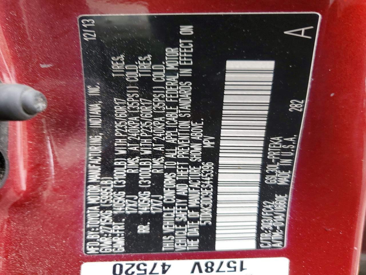 2014 TOYOTA SIENNA LE 8-PASSENGER photo 25