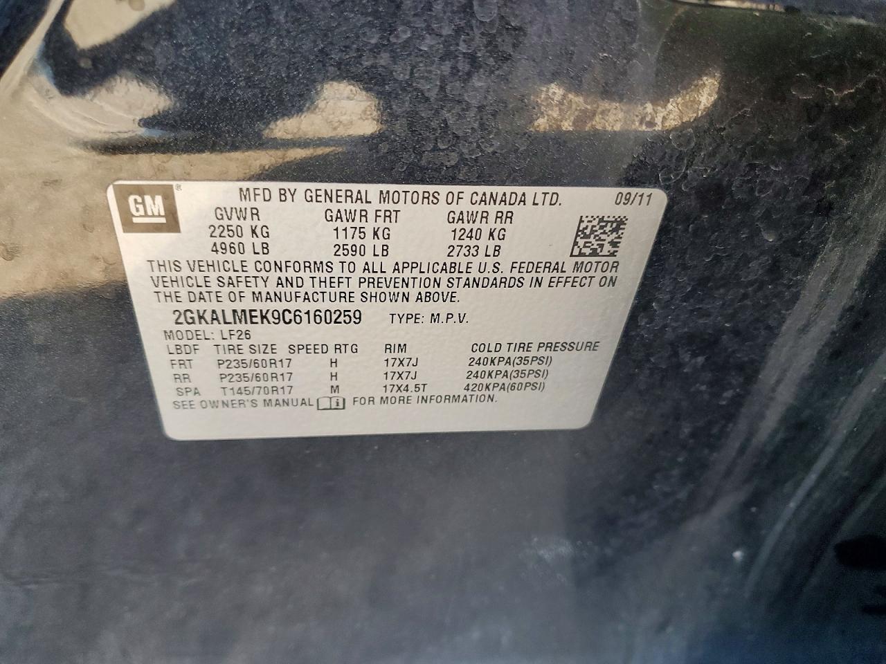 2012 GMC TERRAIN SLE photo 13