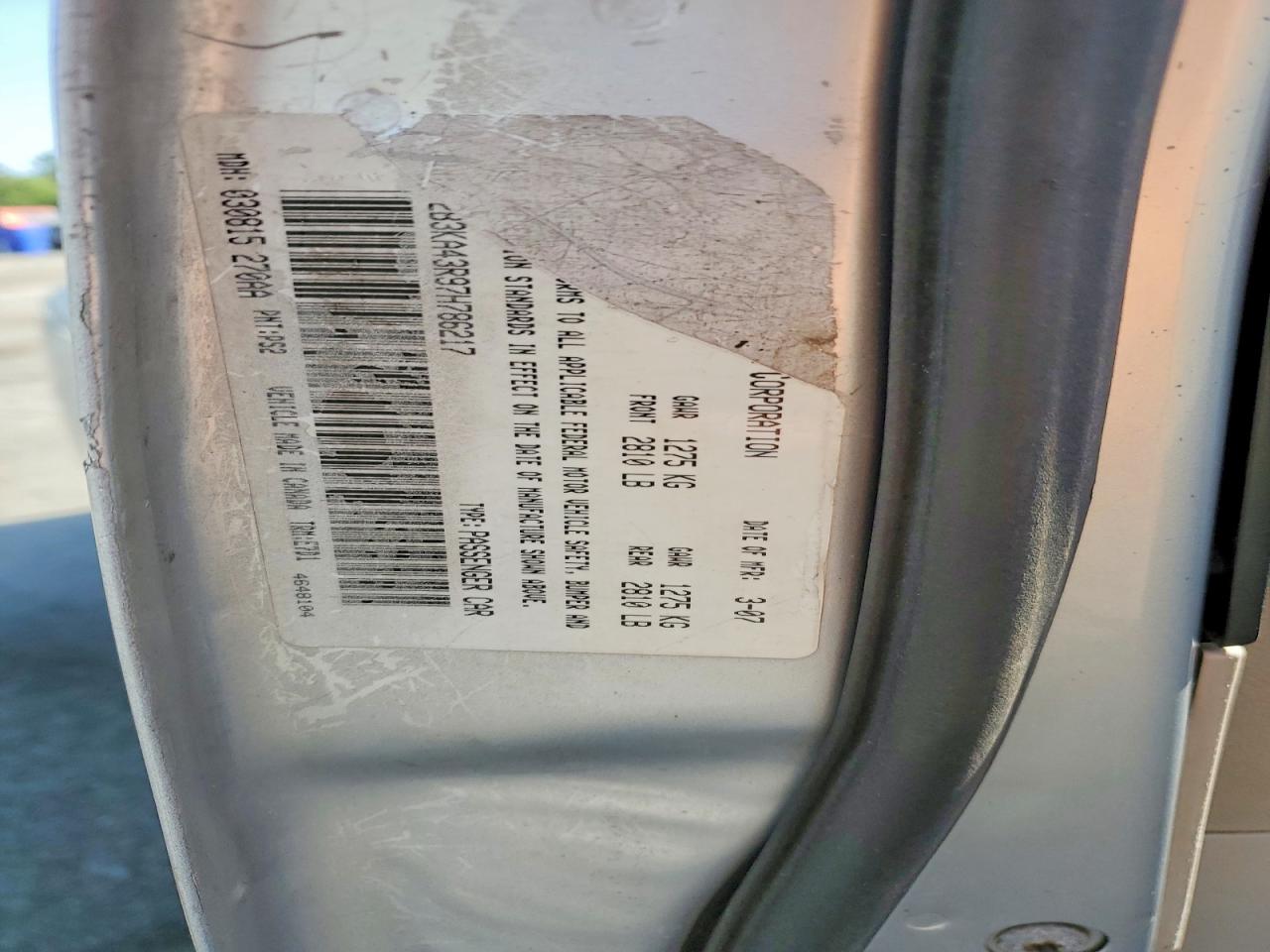 2007 DODGE CHARGER SE photo 23