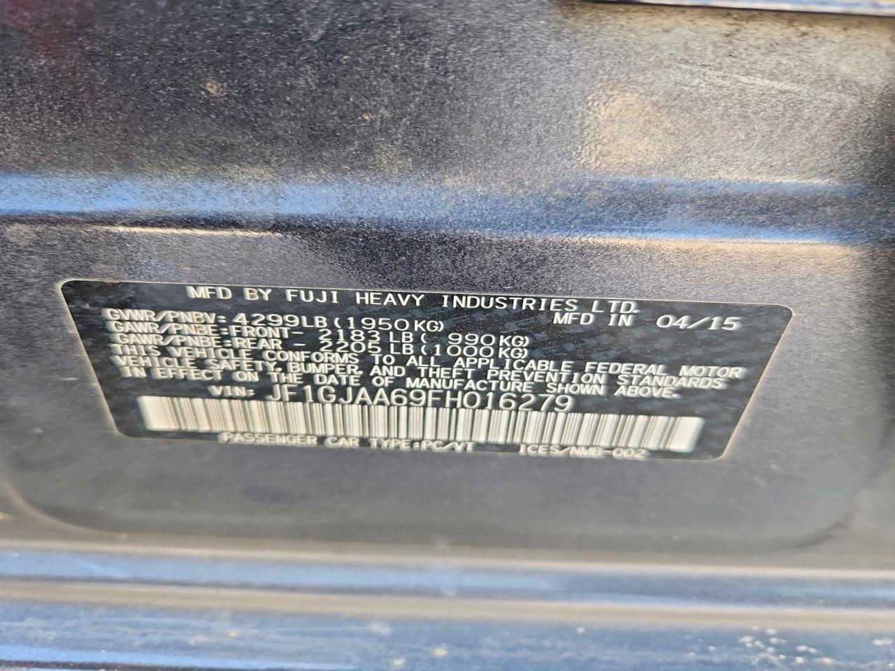 2015 SUBARU IMPREZA photo 23