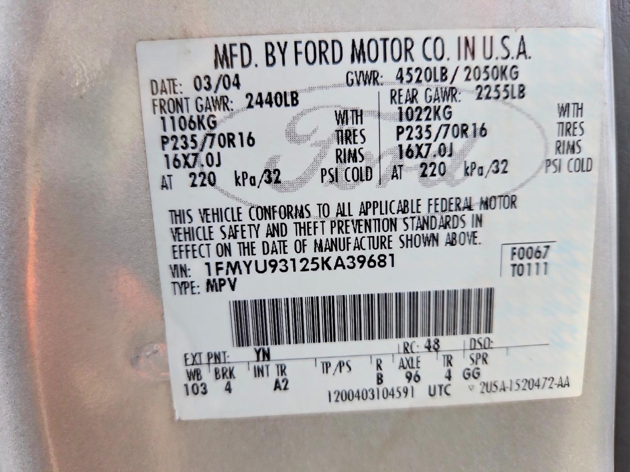 2005 FORD ESCAPE XLT photo 25