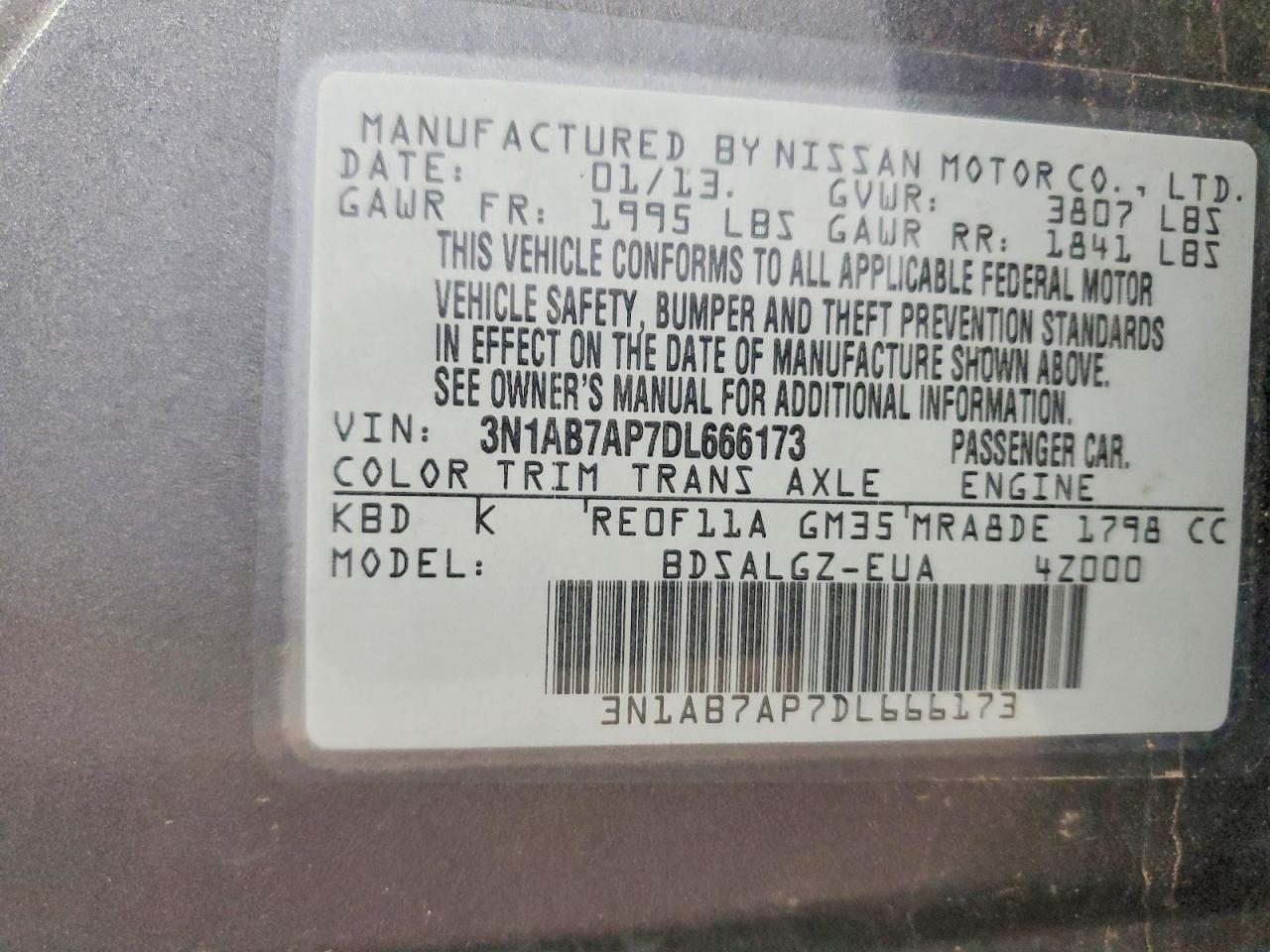 2013 NISSAN SENTRA S photo 34